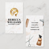 Gold Hair Stylist Logo | Marmer Visitekaartje (Voorkant / Achterkant)
