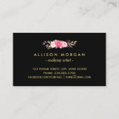 Gold Hair Stylist Scissors Trendy Girly Floral Visitekaartje (Achterkant)