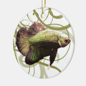 Gold Half-moon Betta Siamese gevechtsvis Keramisch Ornament (Links)