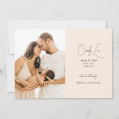 Gold Hallo Baby Newborn Birth Announounement Aankondiging (Achterkant)