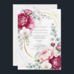 Gold Halo Garden Peonies & Orchids Floral Wedding  Kaart<br><div class="desc">Customize for your event</div>