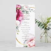 Gold Halo Garden Peonies & Orchids Wedding Program Menu (Staand voorkant)