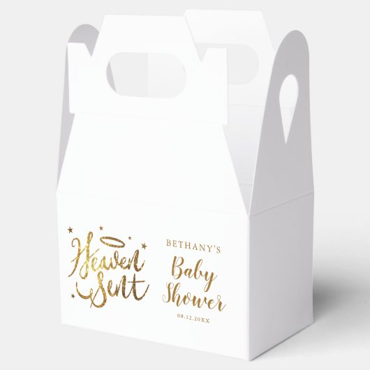 Gold Halo Heaven Verzonden Baby shower Bedankdoosjes (Geopend)
