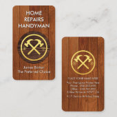 Gold Hammer Crest On Timber Wood Visitekaartje (Voorkant / Achterkant)