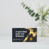 Gold Hammer Home Silhouette Contractant Visitekaartje (Staand voorkant)