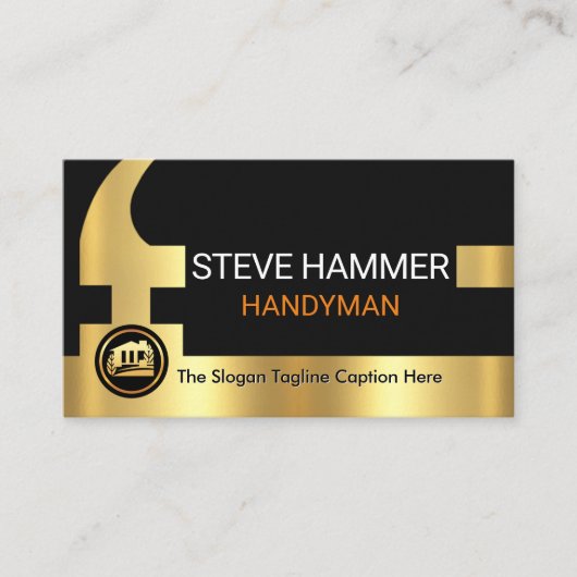 Gold Hammer Your Name Handle Visitekaartje (Voorkant)
