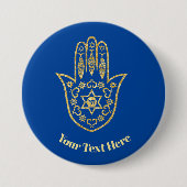 Gold Hamsa schetste Button om aan te passen (Voorkant)