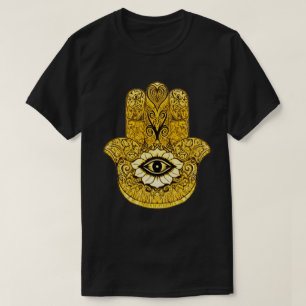 Gold Hamsa Symbol Indie Art Graphic T-shirt