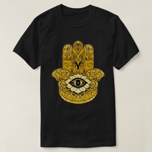 Gold Hamsa Symbol Indie Art Graphic T-shirt (Design voorkant)