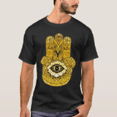Gold Hamsa Symbol Indie Art Graphic T-shirt (Voorkant)