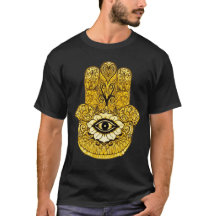 Gold Hamsa Symbol Indie Art Graphic T-shirt