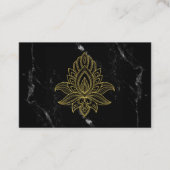 ~ Gold Hamsa Wit Zwart Abstract Marmer Sacred Visitekaartje (Voorkant)