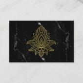 ~ Gold Hamsa Wit Zwart Marmer Heilig Abstract Visitekaartje (Voorkant)