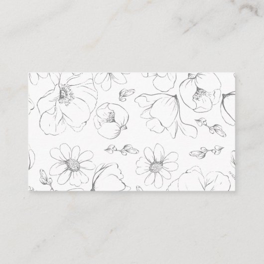 Gold Hand Drawn Wildflower WeddenDetails Informatiekaartje (Achterkant)