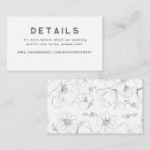 Gold Hand Drawn Wildflower WeddenDetails Informatiekaartje (Voorkant / Achterkant)
