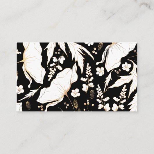 Gold Hand Drawn Wildflower WeddenDetails Informatiekaartje (Achterkant)