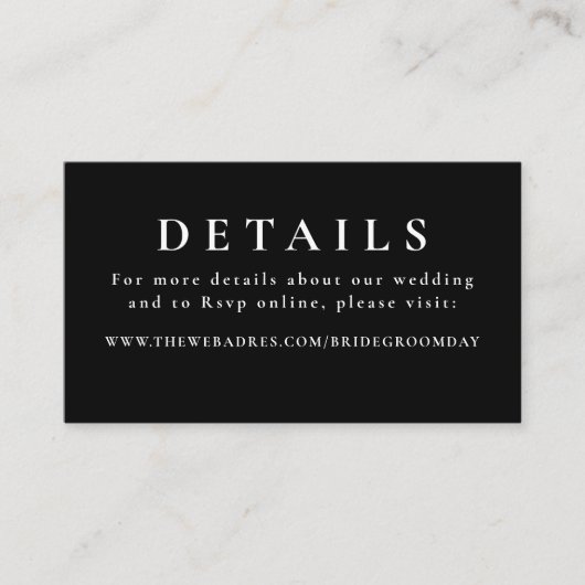 Gold Hand Drawn Wildflower WeddenDetails Informatiekaartje (Voorkant)