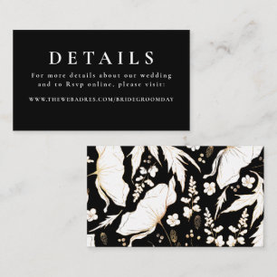 Gold Hand Drawn Wildflower WeddenDetails Informatiekaartje