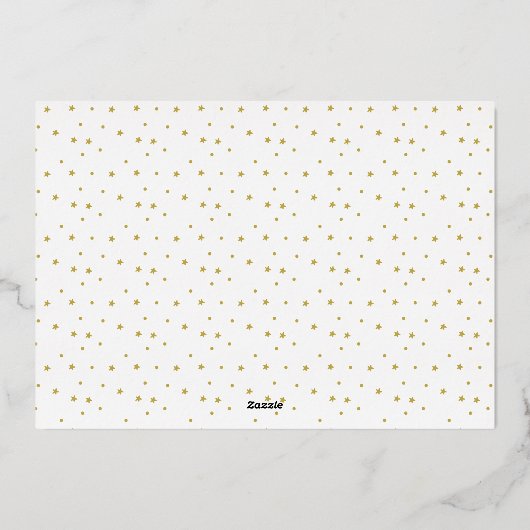 Gold Hand Geschreven kerstfoto Merry Folie Feestdagenkaart (Achterkant)