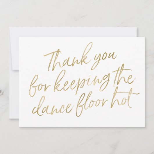 Gold Hand Lettered "Bedankt" DJ, muzikant, band Bedankkaart (Voorkant)