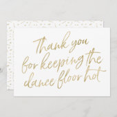 Gold Hand Lettered "Bedankt" DJ, muzikant, band Bedankkaart (Voorkant / Achterkant)