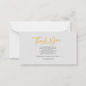 Gold Hand-Lettered Wedding Foto Hartelijk dank Notitiekaartje (Achterkant)