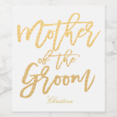 Gold Hand lettering - moeder van de groep-2 Wijn Etiket (Enkel label)