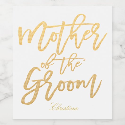 Gold Hand lettering - moeder van de groep-2 Wijn Etiket (Enkel label)