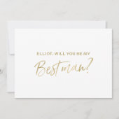 Gold Hand schreef "Will you be my bestman" Kaart (Voorkant)