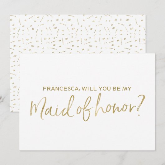 Gold Hand schreef: "Zal je mijn eerbewijs zijn?" Kaart (Voorkant / Achterkant)