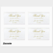 Gold Hand Script Dank u tekst Marmer Sjabloon Rechthoekige Sticker (Vel)