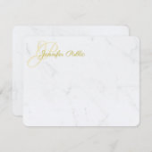 Gold Hand Script Name Text Elegant Marble Sjabloon (Voorkant / Achterkant)