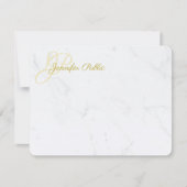 Gold Hand Script Name Text Elegant Marble Sjabloon (Voorkant)