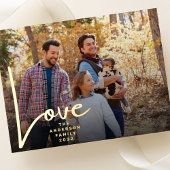 GOLD HAND WRITTEN LOVE happy holidays photo Folie Feestdagen Briefkaart