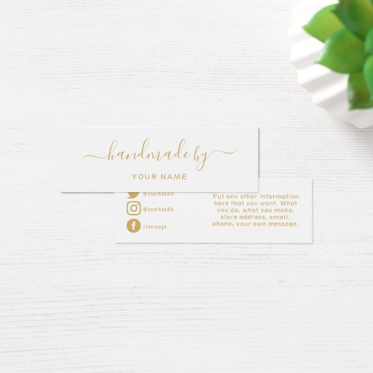 Gold Handgemaakt door sociale mediaset Mini Visitekaartjes (Bureau)