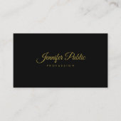 Gold Handgeschreven script elegant Simple Black Pl Visitekaartje (Voorkant)