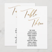 Gold-handschriftafel met drie zetelkaarten (Voorkant / Achterkant)