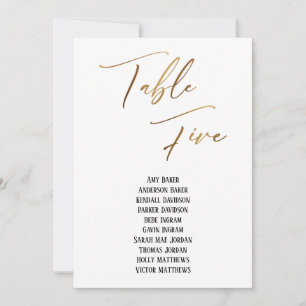 Gold Handschriftafel met vijf zetelkaarten