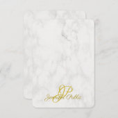 Gold Handwrite Script Name Marble Sjabloon (Voorkant / Achterkant)