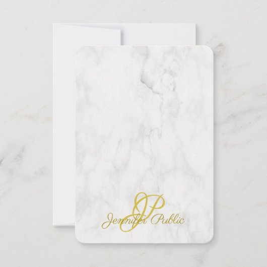 Gold Handwrite Script Name Marble Sjabloon (Voorkant)