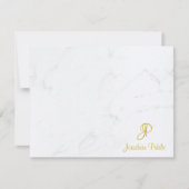 Gold Handwrite Script Name Text Marble Sjabloon (Voorkant)