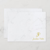 Gold Handwrite Script Name Text Marble Sjabloon (Voorkant / Achterkant)