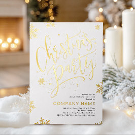 Gold handwritten calligraphy Christmas Party Folie Feestdagenkaart