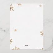 Gold handwritten calligraphy holiday Party Folie Feestdagenkaart (Achterkant)