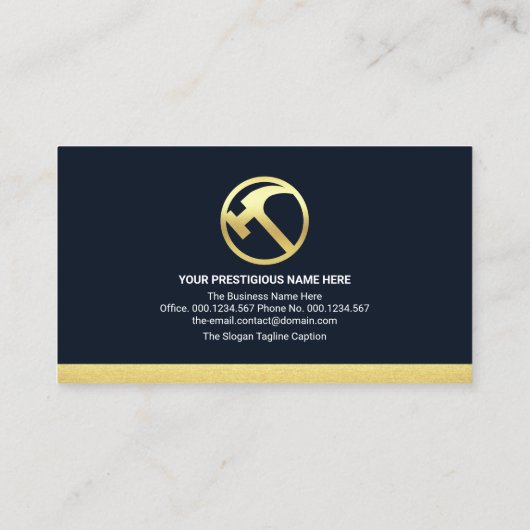 Gold Handyman Construction Tools Home Remodeling Visitekaartje (Achterkant)