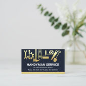 Gold Handyman Construction Tools Home Remodeling Visitekaartje (Staand voorkant)