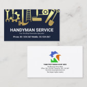 Gold Handyman Construction Tools Home Renovation Visitekaartje (Voorkant / Achterkant)