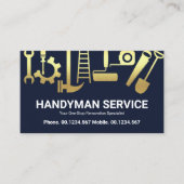 Gold Handyman Construction Tools Home Renovation Visitekaartje (Voorkant)
