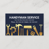 Gold Handyman Construction Tools House Remodeling Visitekaartje (Voorkant)