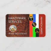 Gold Handyman Icons On Stripes Timber Visitekaartje (Voorkant)